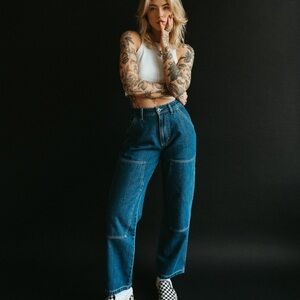 P&Co 304 Albion Carpenter Pant - Washed Denim